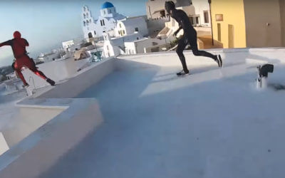 Blog 52 Spiderman, Black Panther et Deadpool font du parkour à Santorin
