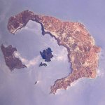 caldera santorin vue de satellite