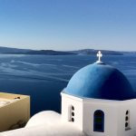Santorin, vue sur les îles
